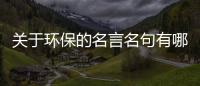 關于環保的名言名句有哪些（關于環保的名言）