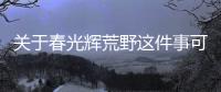 關于春光輝荒野這件事可以這樣理解嗎?