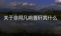 關于非同凡響曹軒賓什么情況?