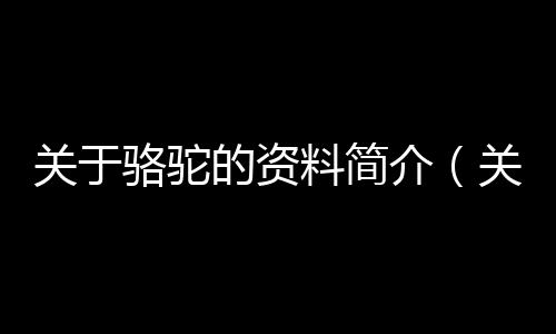 關于駱駝的資料簡介（關于駱駝的資料）
