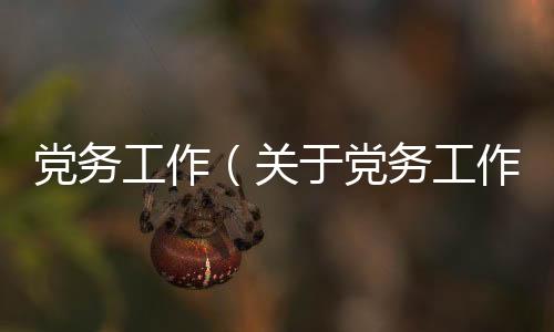 黨務工作（關于黨務工作的基本情況說明介紹）