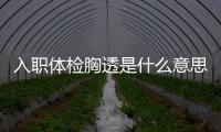 入職體檢胸透是什么意思