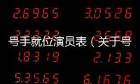 號(hào)手就位演員表（關(guān)于號(hào)手就位演員表的基本情況說(shuō)明介紹）