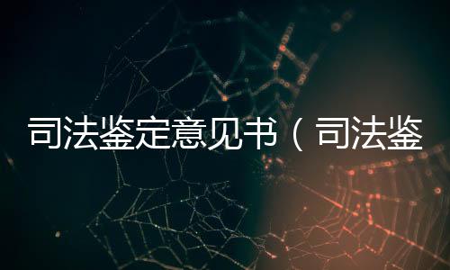 司法鑒定意見書（司法鑒定標(biāo)準(zhǔn)）