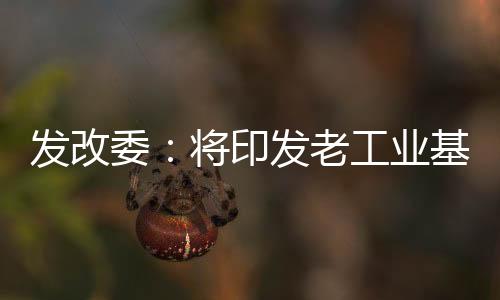 發改委：將印發老工業基地振興三年滾動實施方案