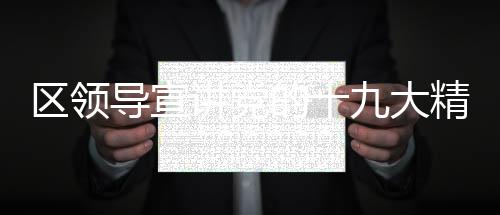 區(qū)領(lǐng)導(dǎo)宣講黨的十九大精神