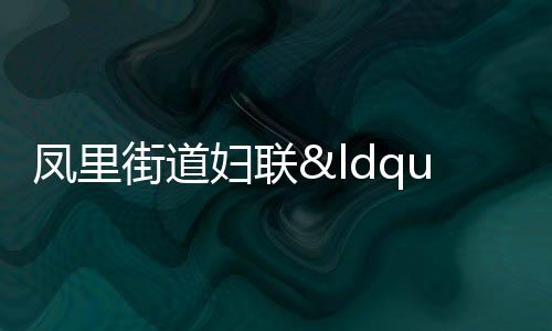 鳳里街道婦聯(lián)“咱厝邊”開展主題活動