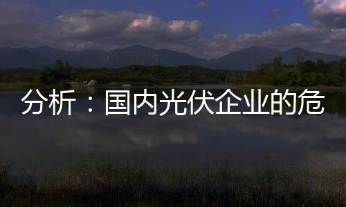 分析：國內光伏企業的危與機,市場研究
