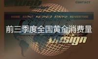 前三季度全國黃金消費量同比增長7.32%