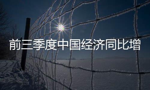 前三季度中國經(jīng)濟同比增長6.9%