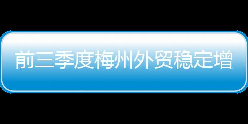 前三季度梅州外貿(mào)穩(wěn)定增長！進(jìn)出口86億元同比增長16.3%