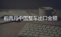 前兩月中國整車出口金額同比增長1.0倍