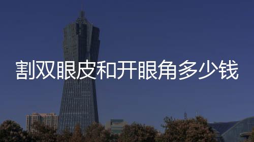 割雙眼皮和開眼角多少錢？