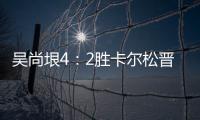 吳尚垠4：2勝卡爾松晉級四強