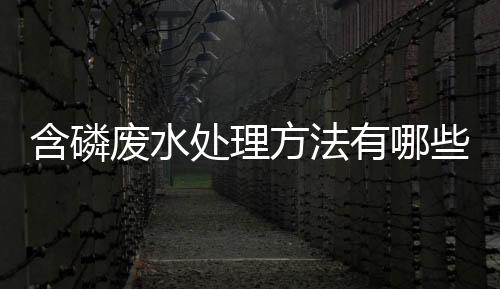 含磷廢水處理方法有哪些（含磷廢水怎么處理呢）