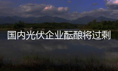 國內光伏企業醞釀將過剩產能轉移至海外市場,行業資訊