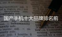國產手機十大品牌排名前十（國產手機十大品牌排名）