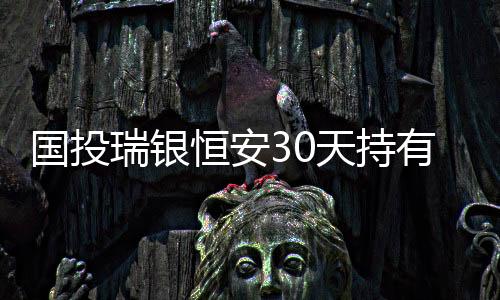 國投瑞銀恒安30天持有期債券型基金8月28日發行