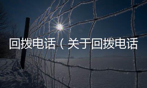 回撥電話（關于回撥電話的基本情況說明介紹）