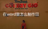 在word里怎么制作田字格（在WORD中如何快速制作田字格）