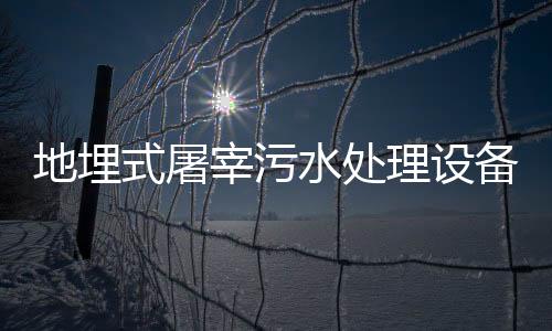 地埋式屠宰污水處理設備報價