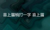 喜上眉梢打一字 喜上眉梢打一什么字