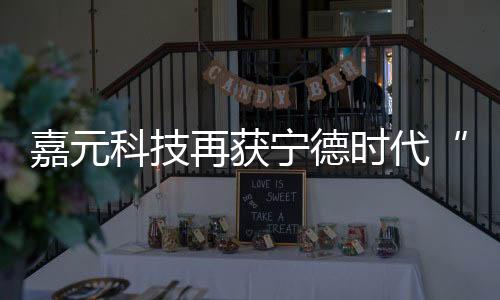嘉元科技再獲寧德時代“年度優秀供應商”獎
