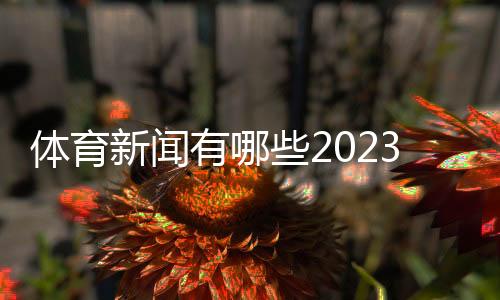體育新聞有哪些2023近一周新聞？體育新聞報道大全