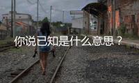 你說(shuō)已知是什么意思？
