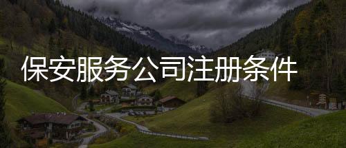 保安服務公司注冊條件  保安服務公司轉讓信息