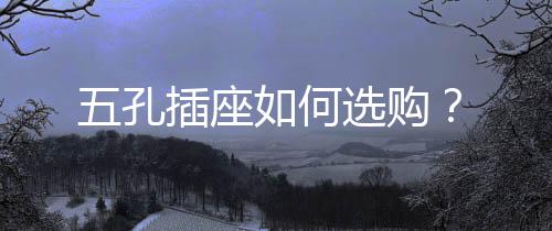 五孔插座如何選購？