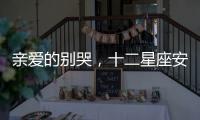 親愛的別哭，十二星座安慰你
