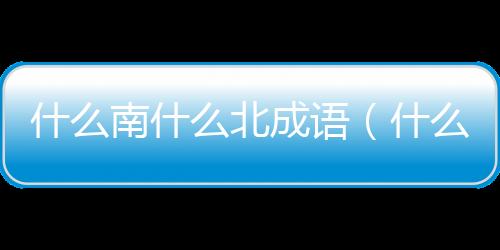 什么南什么北成語(yǔ)（什么南什么北）