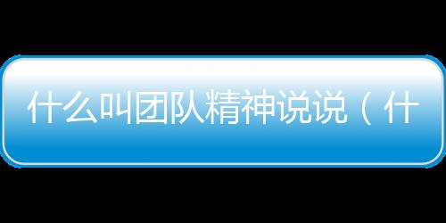 什么叫團隊精神說說（什么叫團隊精神）