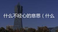 什么不經(jīng)心的意思（什么不經(jīng)心）