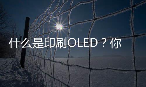 什么是印刷OLED？你知道嗎？,市場研究