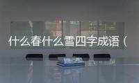 什么春什么雪四字成語（什么春白雪 四字成語）