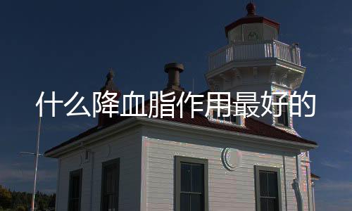 什么降血脂作用最好的