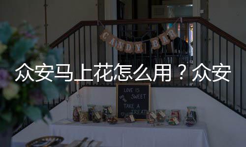 眾安馬上花怎么用？眾安馬上花怎么樣？眾安馬上花是什么？