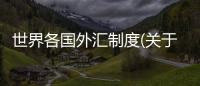 世界各國外匯制度(關(guān)于世界各國外匯制度簡述)