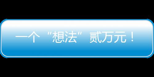 一個“想法”貳萬元！