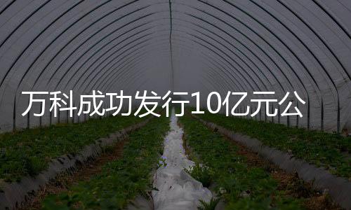 萬科成功發行10億元公司債,票面利率較低為2.9%