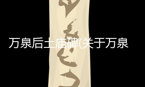 萬泉后土廟碑(關于萬泉后土廟碑簡述)