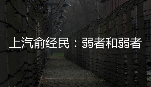 上汽俞經民：弱者和弱者的合作不可能成功