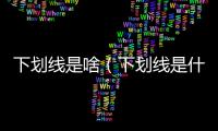 下劃線是啥（下劃線是什么樣子的）