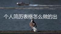 個人簡歷表格怎么做的出彩（個人簡歷表格怎么做）