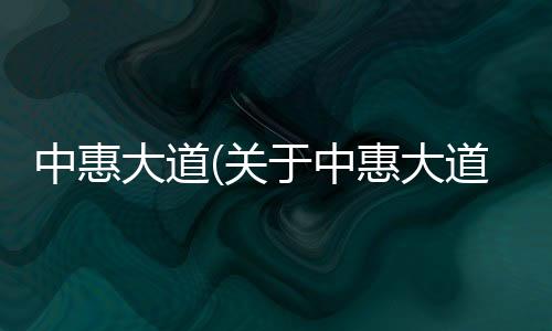中惠大道(關于中惠大道簡述)