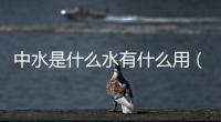 中水是什么水有什么用（中水是什么水）