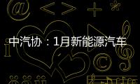 中汽協：1月新能源汽車銷量40.8萬輛