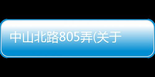 中山北路805弄(關于中山北路805弄簡述)